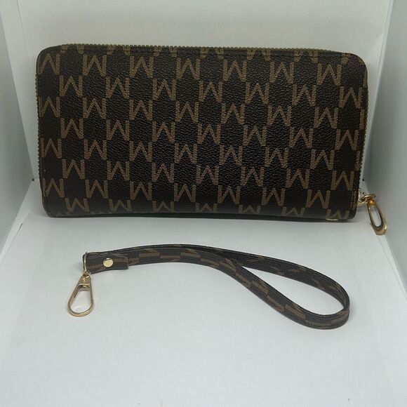 M Print Brown Women’s Wallet - Picture 2 of 4